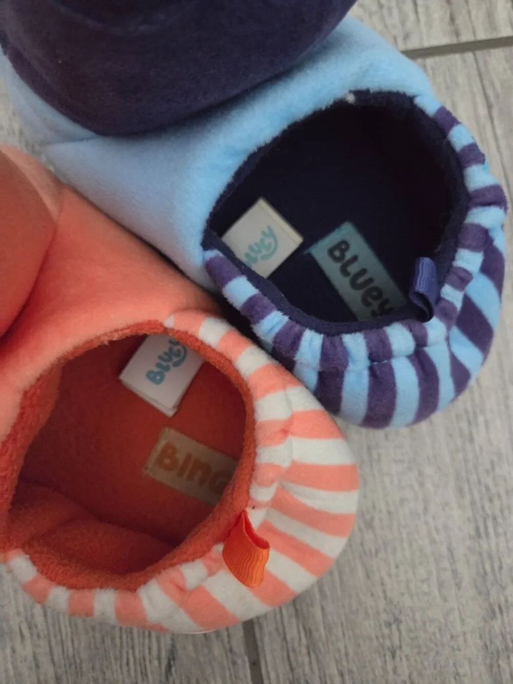 Bluey Bingo Little kids Plush Character Slippers Blue Orange Size 11/12